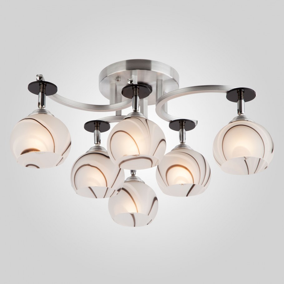 Люстра Оптима - 9643/6 алюминий/белый