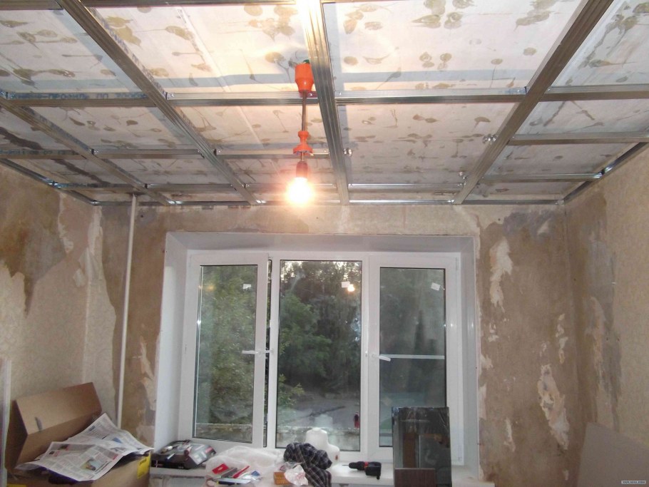 Обшить потолок гипсокартоном