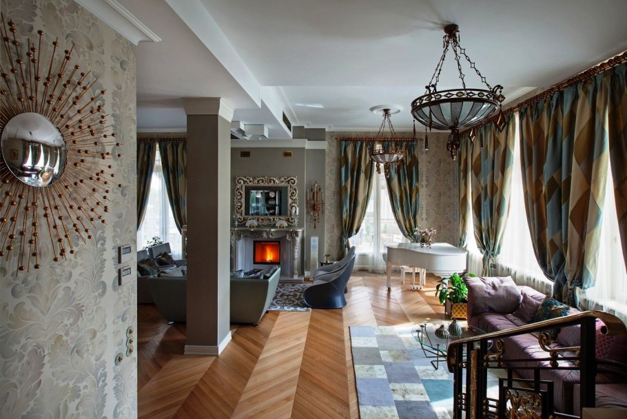 Шторы в спальню в стиле арт деко