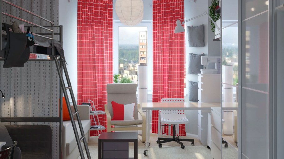 Спальня-гостиная икеа в интерьере