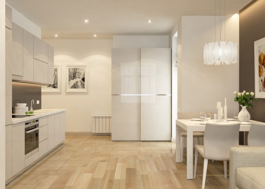 Квартира студия в светлых тонах