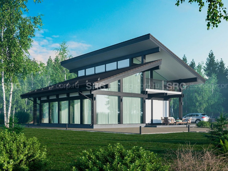 Фахверк Домогацкого зеленая крыша