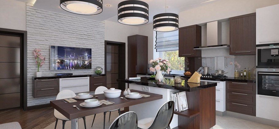 Интерьер кухни столовой