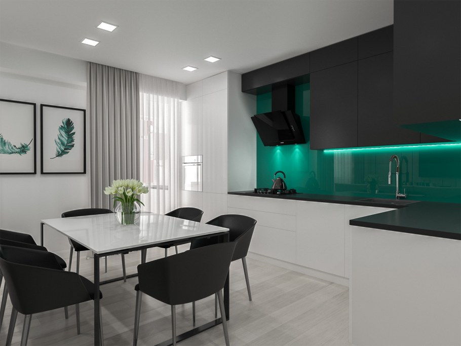 Бело Изумрудная кухня