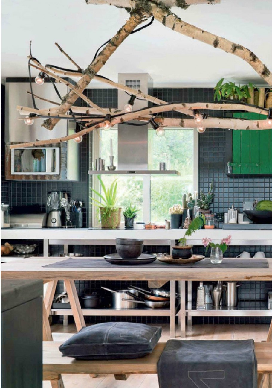 Люстра на кухню в эко стиле