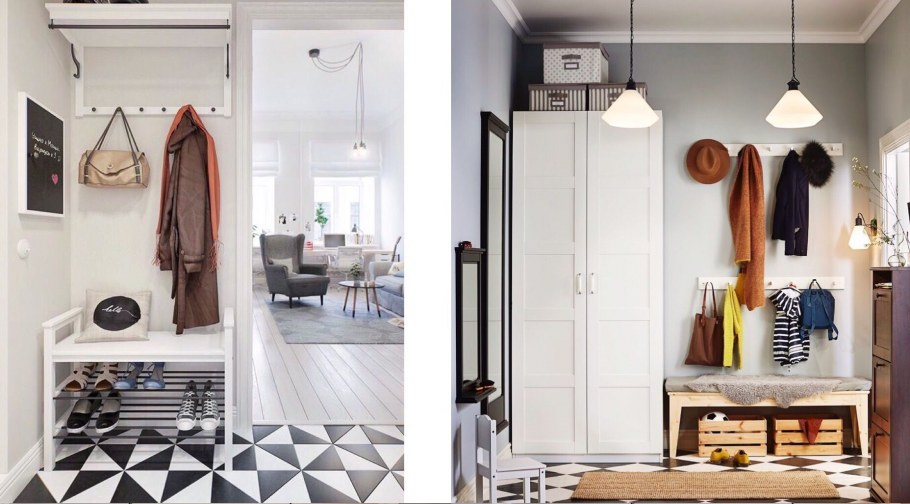 Шкаф напротив входной двери в прихожей