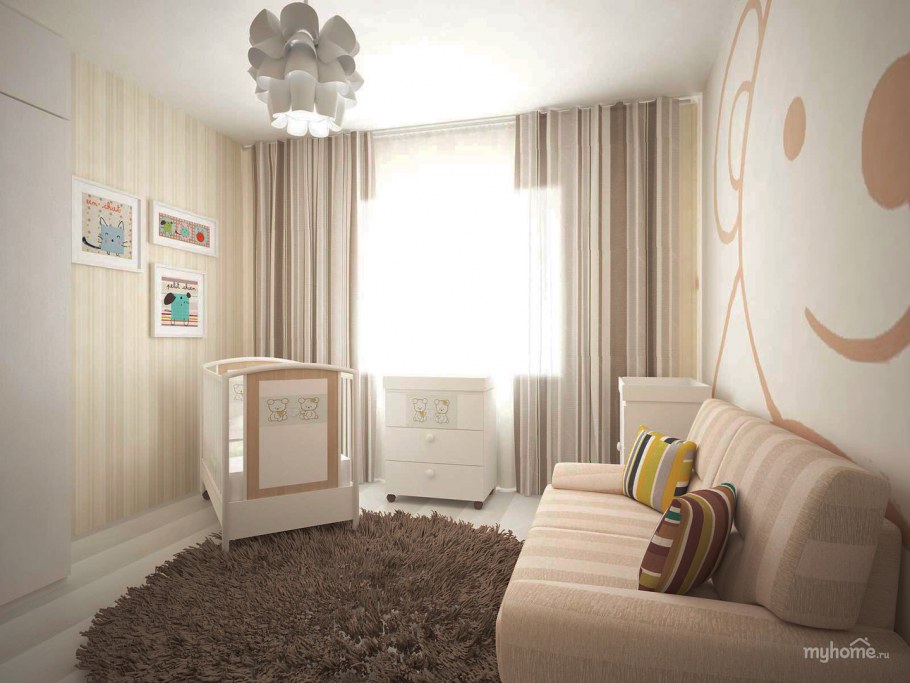 Бежевый интерьер детской