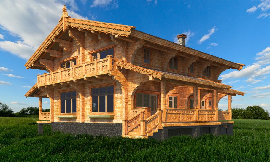 Интерьеры норвежских домов из лафета