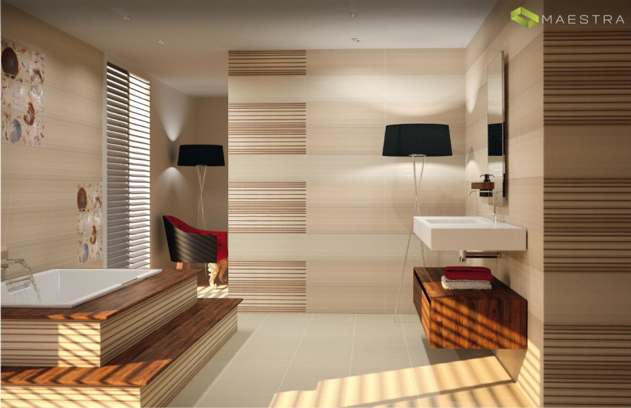 Плитка в ванную в полоску