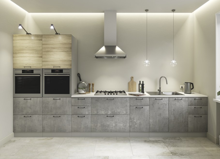 ДСВ кухня лофт бетон светлый