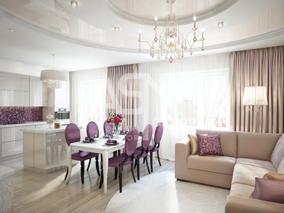 Кухня-гостиная в стиле арт деко