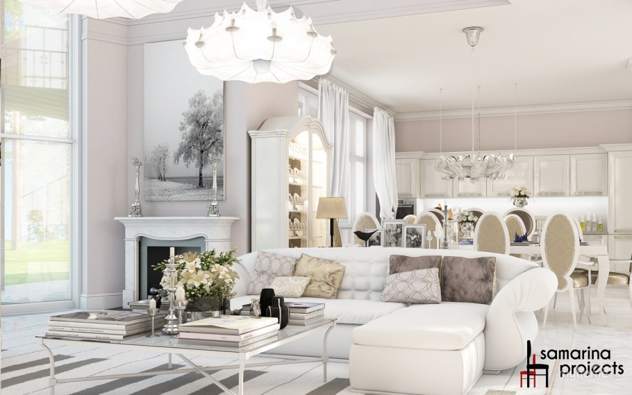 Белый интерьер современная классика