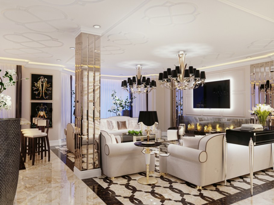 Интерьер кухни гостиной Анжелика Прудникова