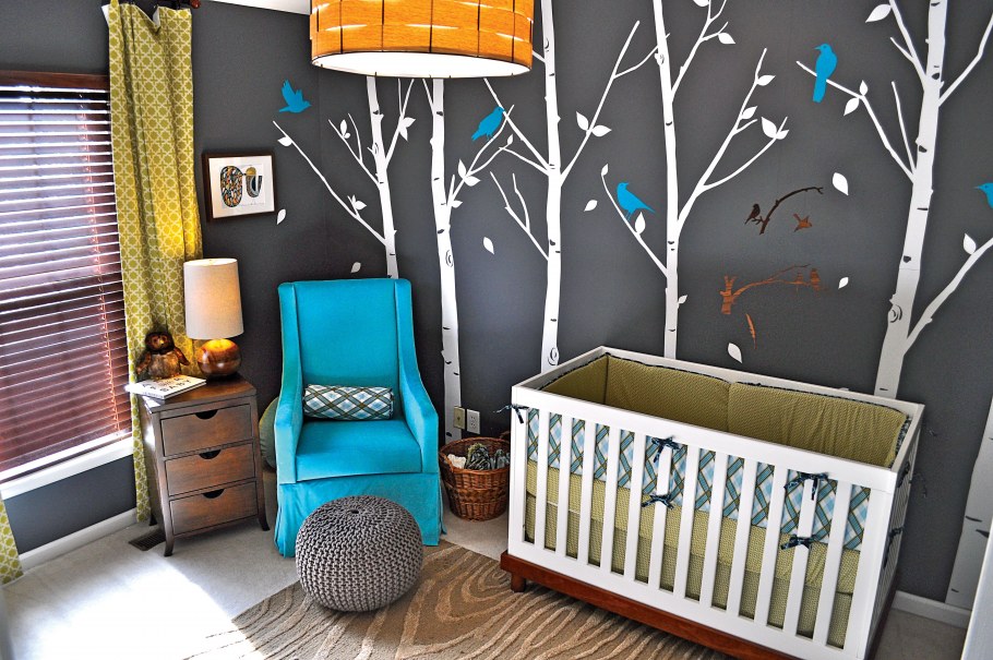 Детская комната в красно синих тонах