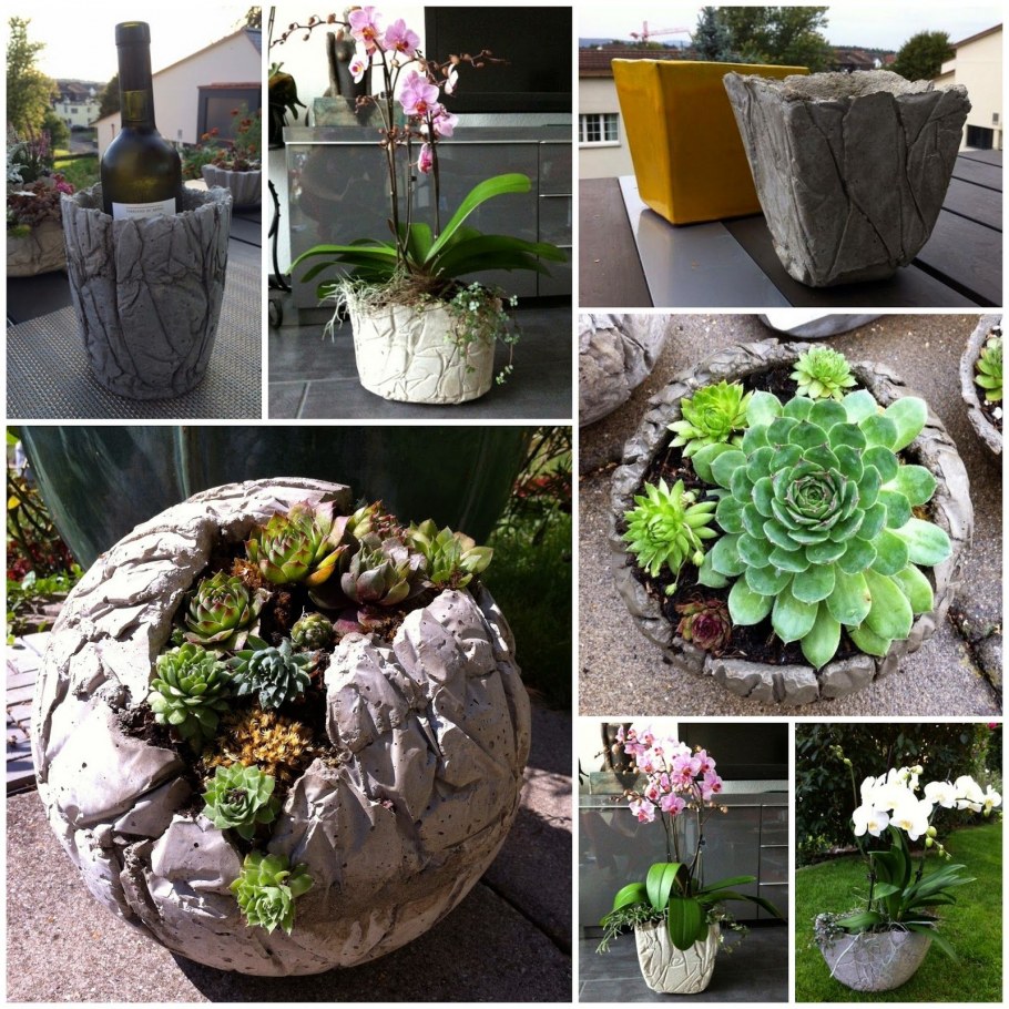 Цветочные горшки из цемента