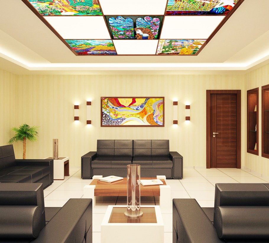 Современные витражные потолки