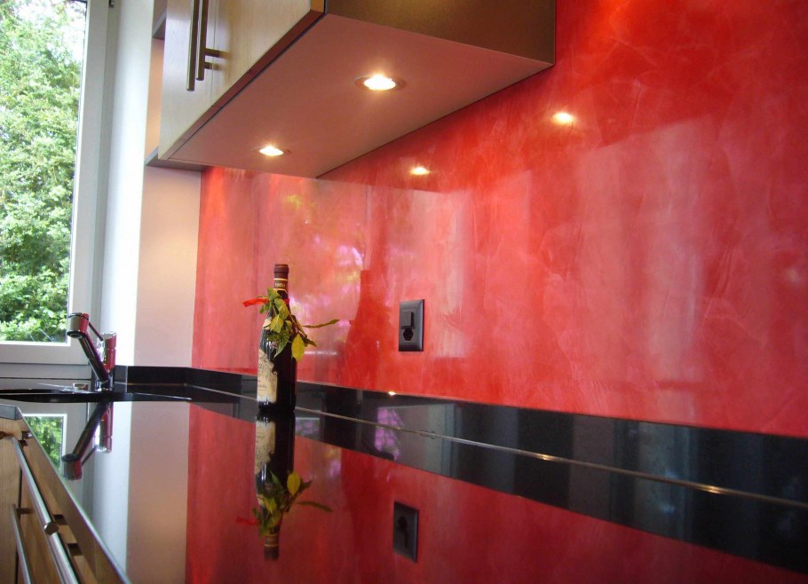 Венецианская штукатурка на фартук