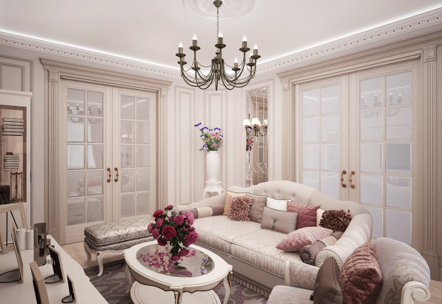 Гостиная в лиловых тонах