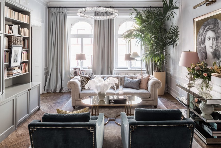 Пыльно розовый цвет в интерьере