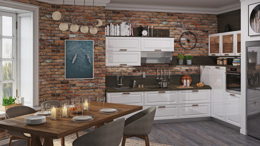 Модульная кухня Техно бетон