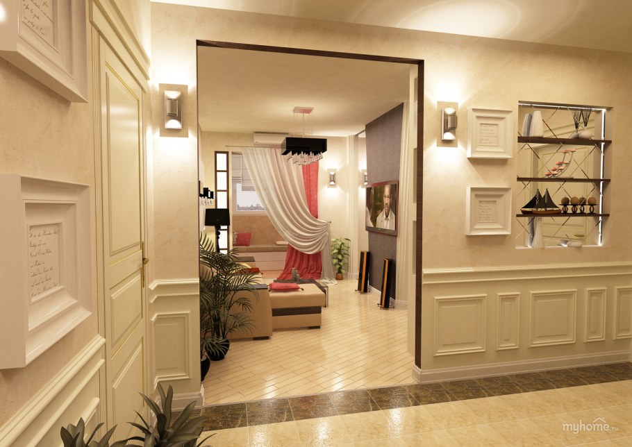 Холл прихожая гостиная