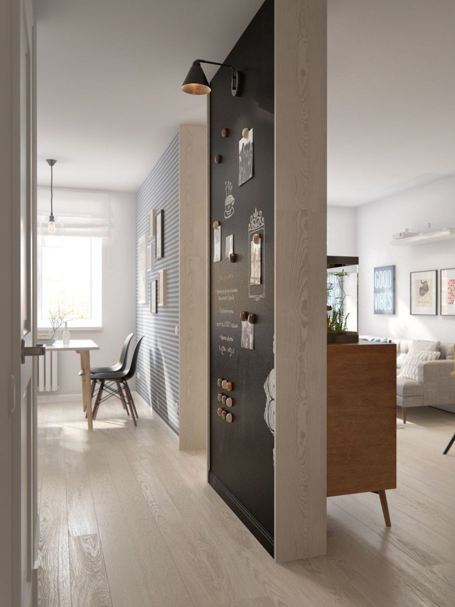 Скандинавский стиль в интерьере перегородки