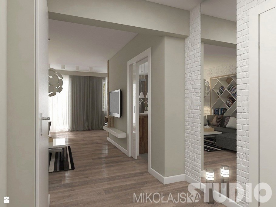 Ниша в стене в прихожей с зеркалом