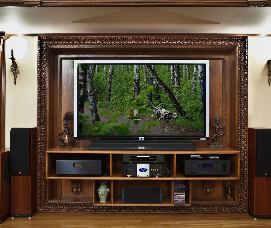 Стенка в гостиную с домашним кинотеатром