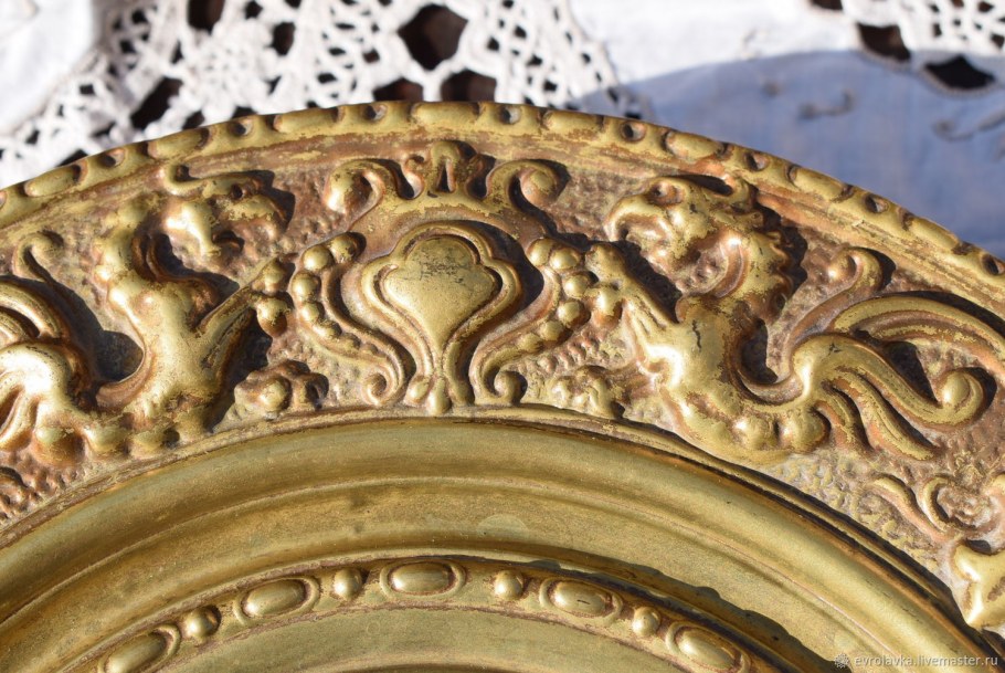 Старинное блюдо MD 3364 метал керамика