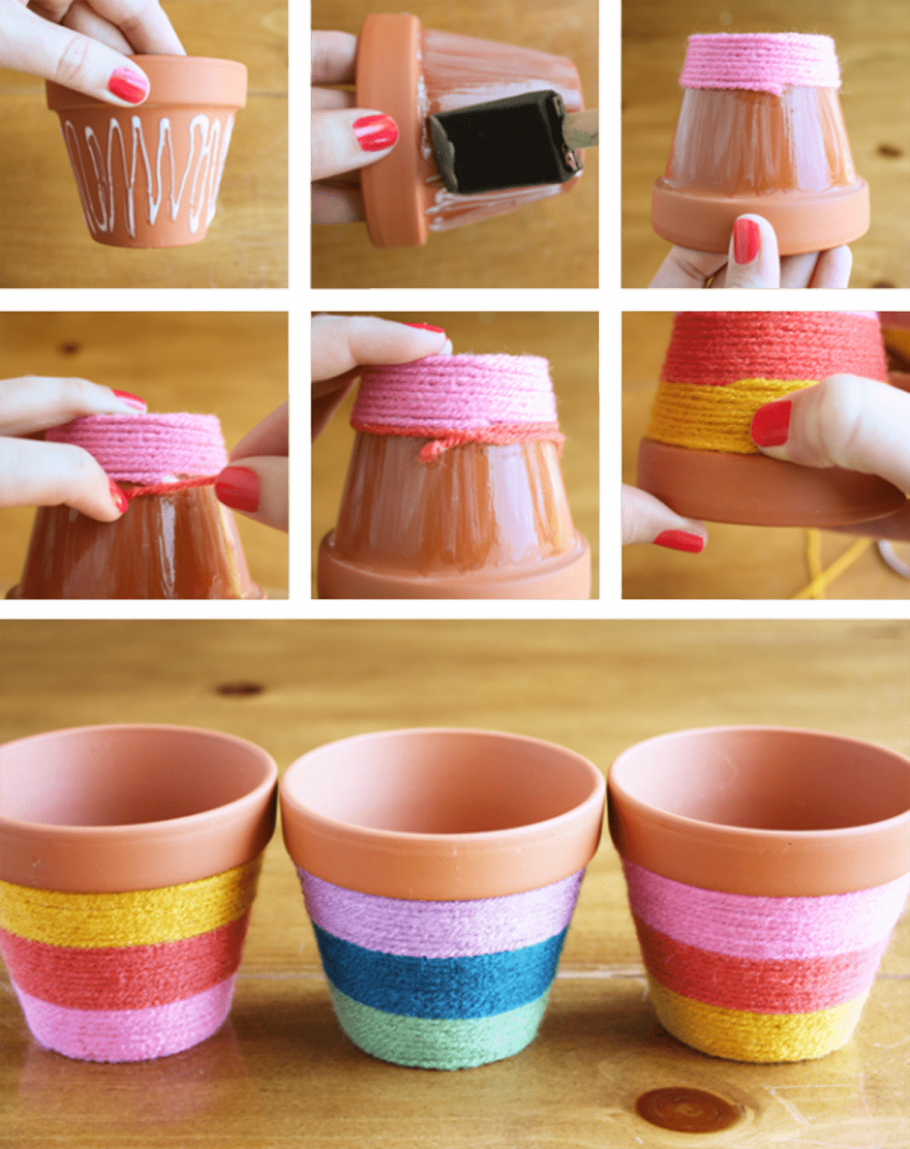Декор горшка для цветов