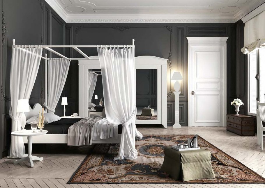 Кровать с балдахином в интерьере