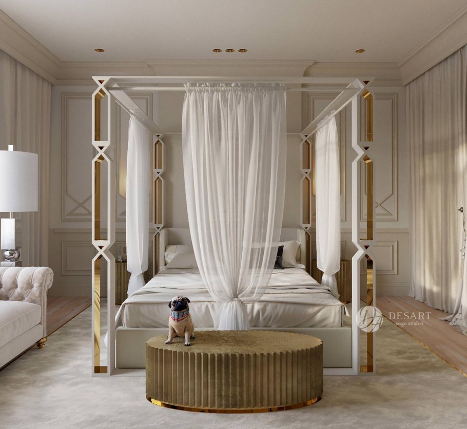 Кровать с балдахином в интерьере