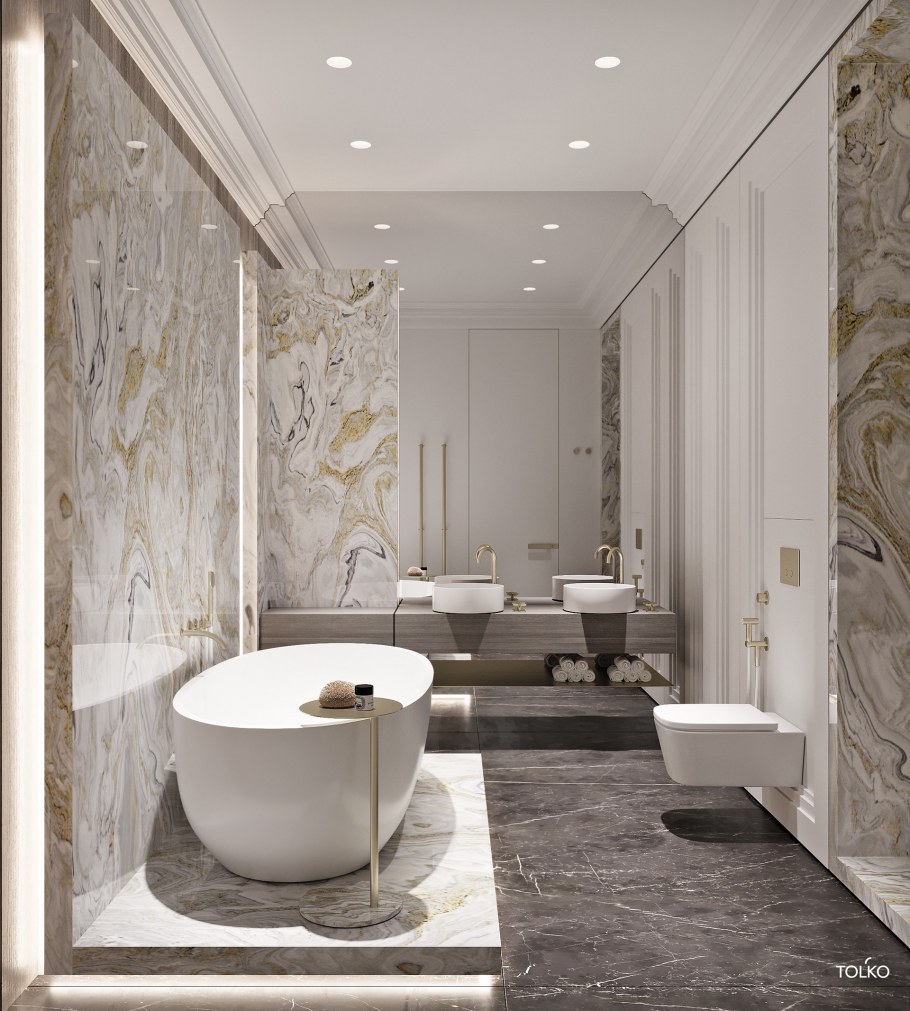 Ванная в Мраморном стиле