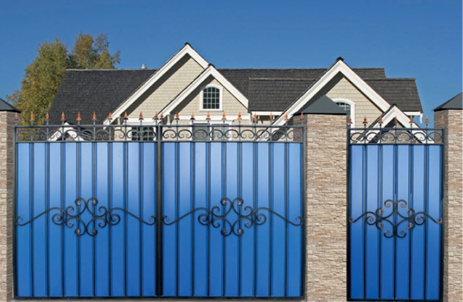 Ворота из профнастила с10