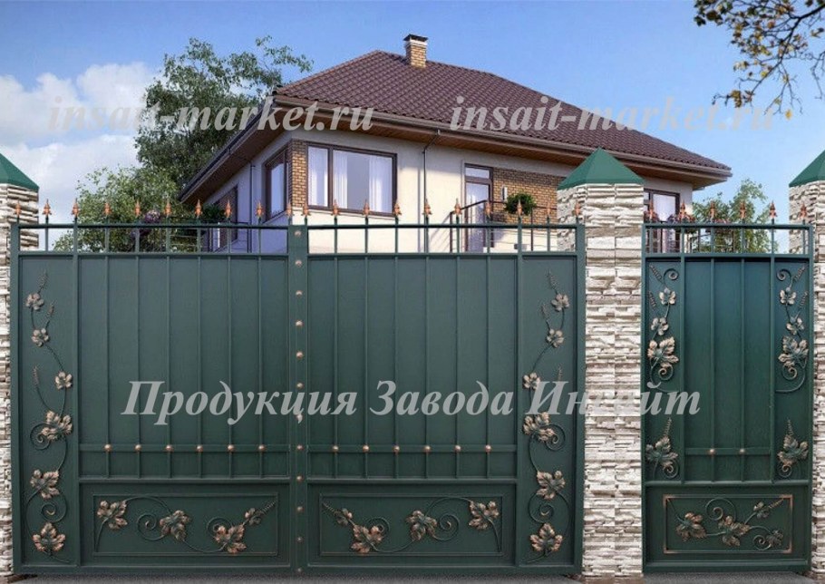 Кованые ворота лоза