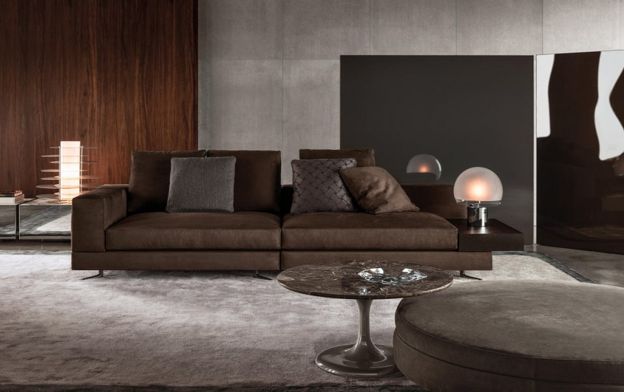 Minotti кожаный диван