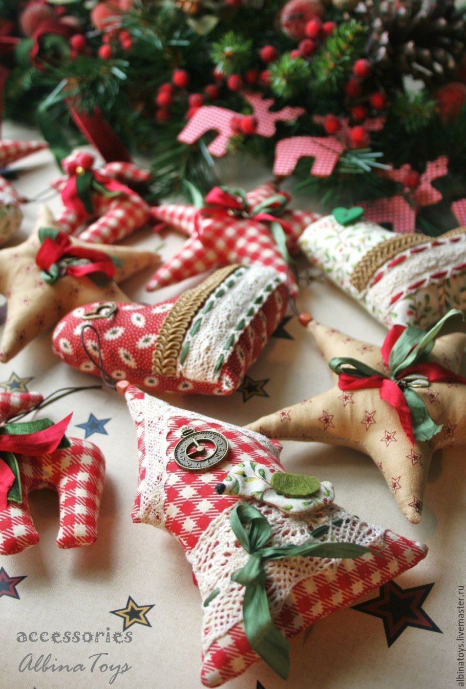 Текстильные новогодние игрушки