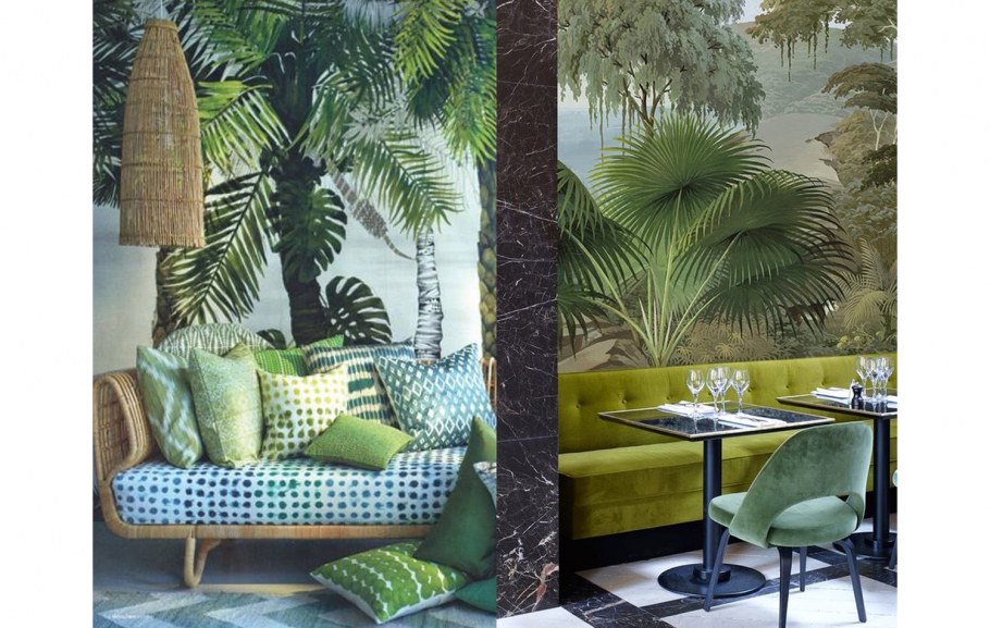 Зал в тропическом стиле