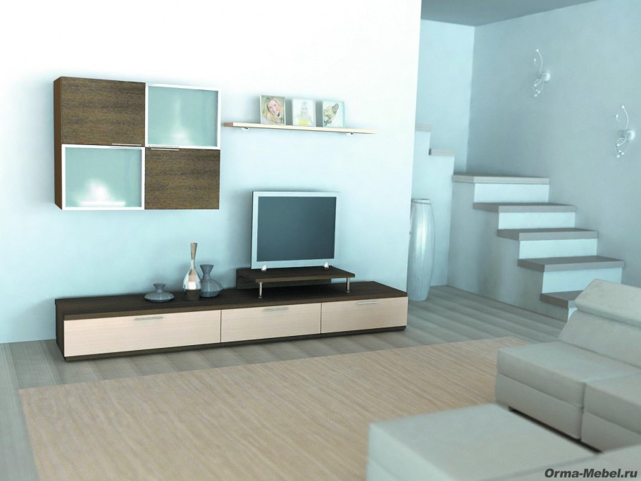 Стенка Модерн - эффект 3d - комплект с led 16к