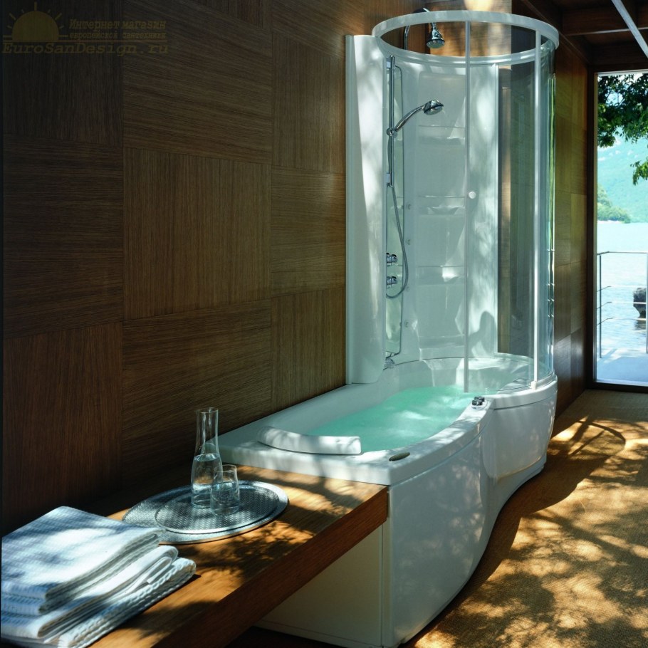 Комбинированная кабина Jacuzzi j-Twin Premium Idro r высокий поддон 170см*86см