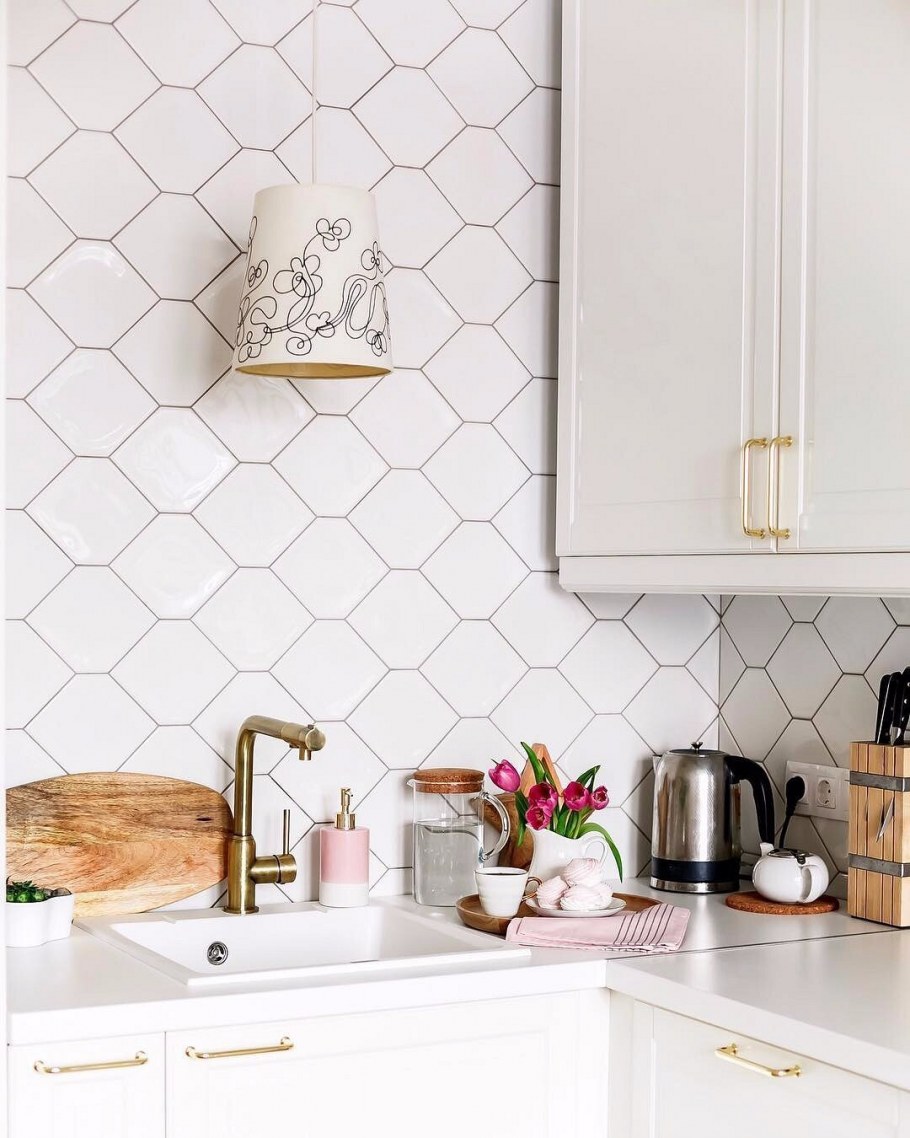 Квадратная плитка на фартук