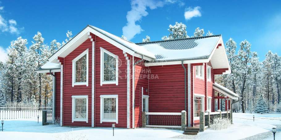 Красный деревянный дом