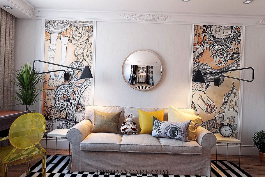 Декор небольшой гостиной