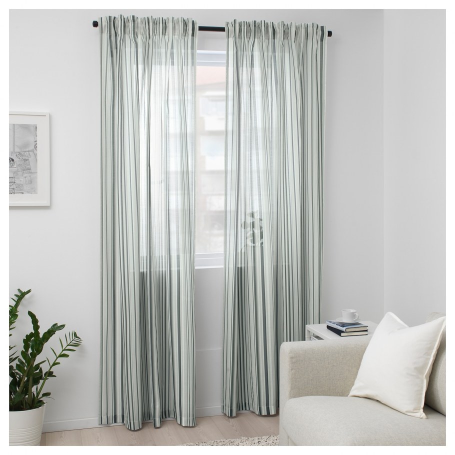 Хильдамайя гардины с прихватом, 1 пара, серый, 145x180 см