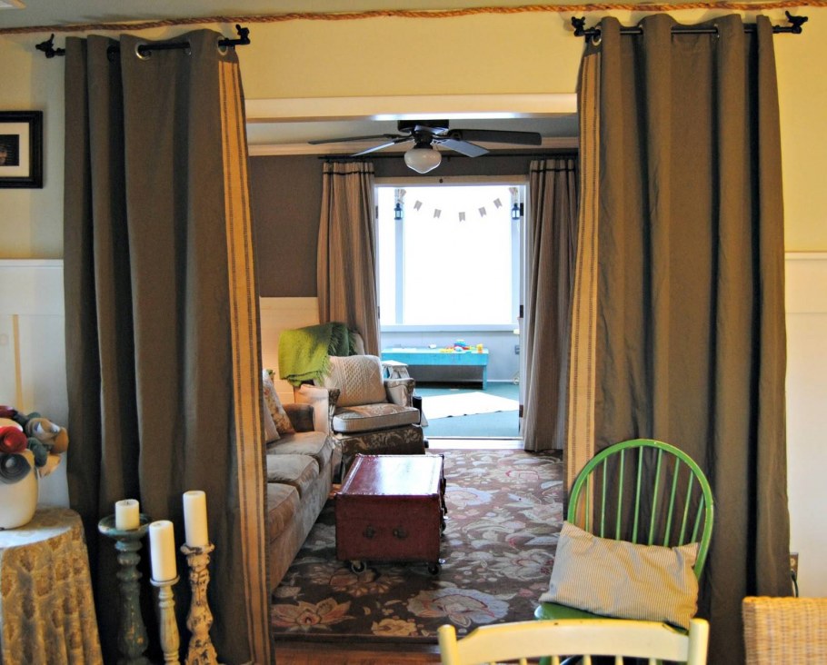 Praktklocka практклокка гардины, 2 шт., серый/в полоску145x300 см