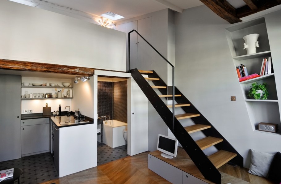 Двухуровневая апартаменты студия 20кв м