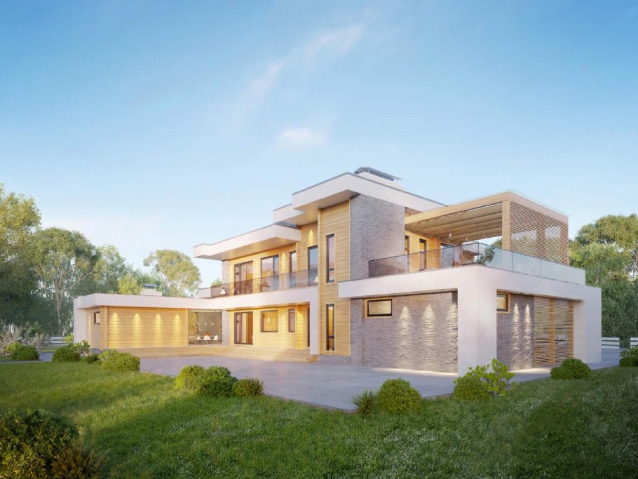 Студия 54 коттедж в стиле Райта