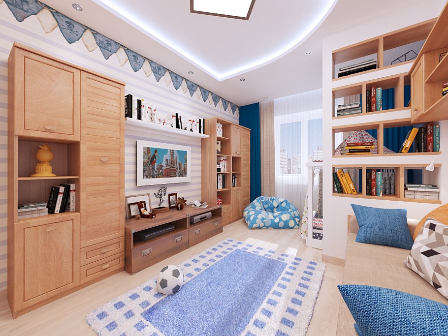 Дизайнерский проект комнаты для мальчика
