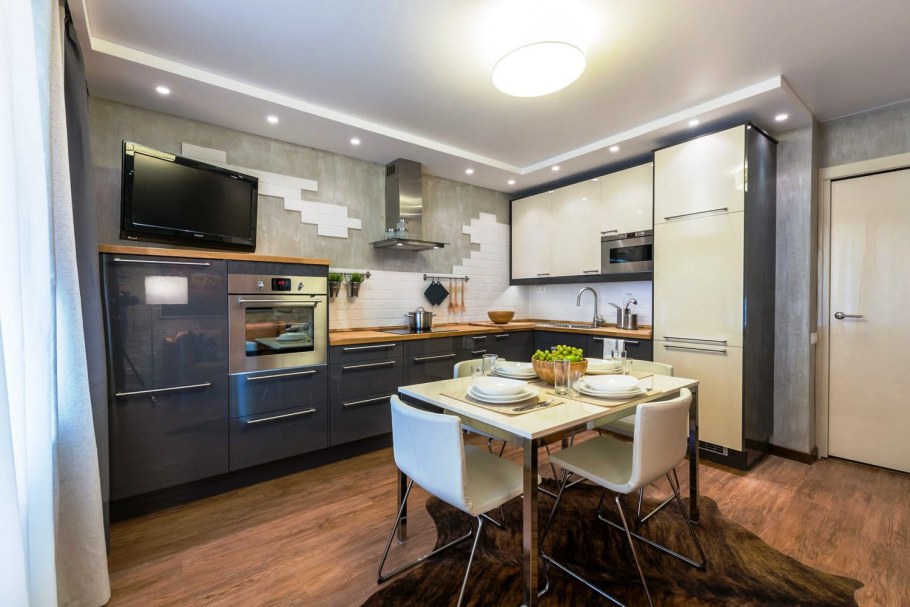 Телевизор в интерьере кухни