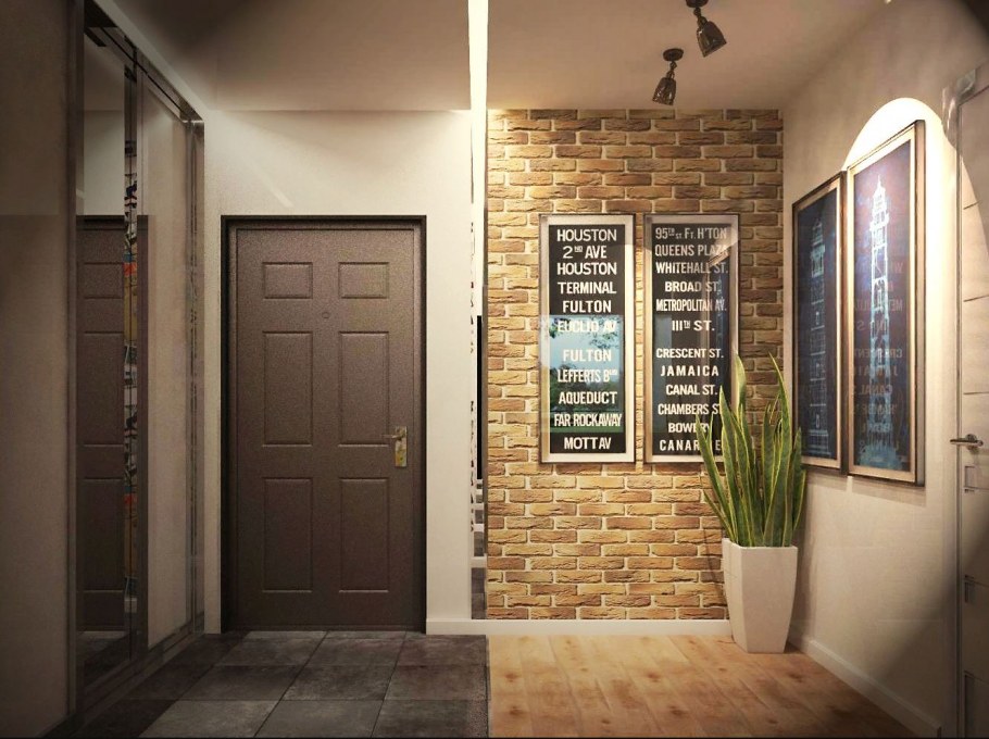 Декорирование стен в прихожей